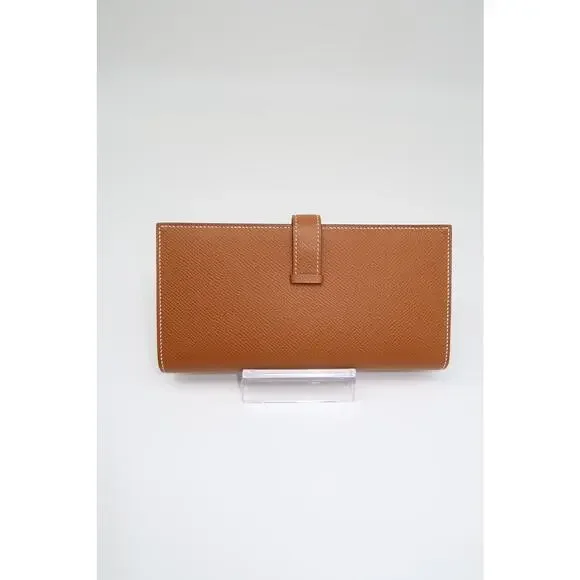 Hermès Bearn Souffle Gusseted Brown Leather Wallet - Picture 3 of 7